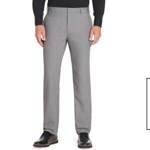 NWT Van Heusen gray mens wrinkle free straight fit flat front pants 36W X 30L